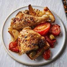 One Dish Baked Chicken With Tomatoes And Olives Recipe New Chicken Recipes Chicken Dinner Recipes Recipes