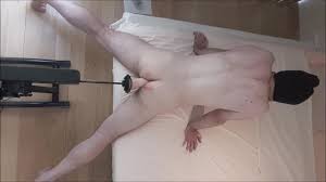 Straight guy fucked balls deep by sex machine, with ass to mouth