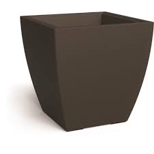 Architectural planters in square and cube shapes. Mayne Part 8889 Es Mayne Kobi 24 In X 24 In Espresso Square Resin Planter Patio Planters Pots Home Depot Pro