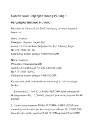 Pajak bumi dan bangunan (pbb) tahun berjalan adalah tanggung jawab pihak pertama; Contoh Surat Hutang Piutang Nusagates