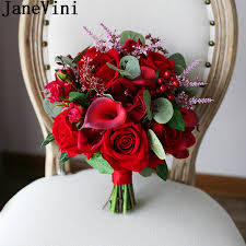 Check spelling or type a new query. Janevini Red Rose Bridal Bouquet Artificial Calla Lily Eucalyptus Wedding Flowers Bouquet Vintage Bride Brooch Pernikahan 2019 Buy At The Price Of 62 15 In Aliexpress Com Imall Com