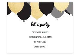 Birthday Invitation Card Clipart Black And White Gold Black Party Balloons Invitation Online Birthday Invitations Birthday Invitations Birthday Invitation Card Online