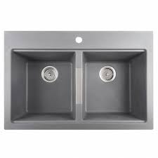artika double bowl granite sink grey