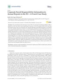 Media prima news call media prima at +60 377 266 333. Pdf Corporate Social Responsibility Information In Annual Reports In The Eu A Czech Case Study