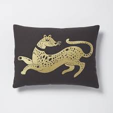 Sign up for our newsletter: Embroidered Snow Leopard Pillow Cover