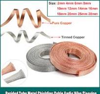 Pure Copper/Tinned Copper Braided Tube Metal Shielding Cable Audio Wire Sleeving