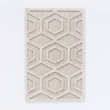 Graphic Wood Wall Art Whitewashed Hexagon