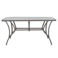 Cosco Paloma Sand Steel Outdoor Dining Table With Tempered Glass Table Top Tempered Glass Table Top Glass Top Table Outdoor Dining Table