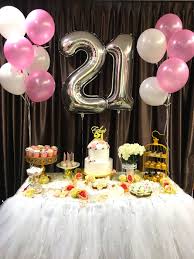 Birthday Cake Table Decoration Items 21st Birthday Decoration That Balloons 21st Birthday Decorations Birthday Party Table Decorations Birthday Party Tables