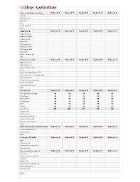 College Comparison Worksheet Templates College Application Checklist College Application Binder Worksheet Template