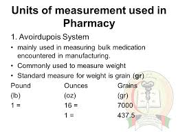 Introduction To Pharmaceutical Calculation Units Of