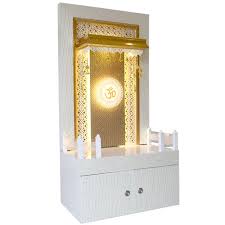 Latest Wooden Mandir 5 Feet Height With Wall Decor Living Room Modern Room Door Design Temple Design For Home