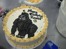 A Gorilla Birthday Cake Not Sure What Else To Say About This Hehe Drawn By Hand Science Cake Cake Birthday Cake