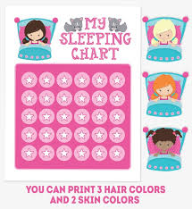 Sleeping Chart For Girl Stay In Bed Chart 48 Reward Stickers Kids Good Night Reward Chart Good Night Star Stickers Toddler Sleep Chart