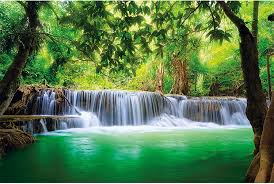 Waterfall full hd wallpaper background images for desktop computer, laptop and windows phone. Amazon Com Great Art Large Photo Wallpaper Thailand Waterfall Picture Decoration Feng Shui Nature Jungle Scenery Paradise Vacation Asia Wellness Image Decor Wall Mural 132 3x93 7in 336x238cm Posters Prints