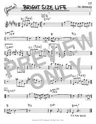 Pat Metheny Bright Size Life Sheet Music Notes Chords Download Printable Real Book Melody Chords Eb Instruments Sku 65506