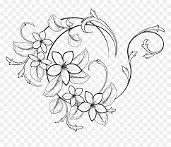 Maybe you would like to learn more about one of these? Floral Clipart Doodle Black And White Flowers Drawings Hd Png Download Vhv