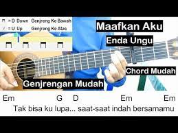 Chord dasar kunci gitar & lirik lagu ©chordtela.com. Genjrengan Enda Ungu Maafkan Aku Belajar Gitar Untuk Pemula Youtube