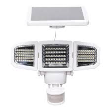 This security light is bright and comes with motion sensors to detect any movement. Patriot Lighting White Integrated Led Triple Head Solar Powered Motion Sensor Outdoor Security Flood Light At Menards
