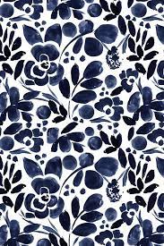 Navy blue floral pattern digital art design. Navy Floral By Crystal Walen Beautiful Hand Painted Watercolor Floral Pattern In Navy On Fabric Wallpaper Watercolor Floral Pattern Prints Pattern Wallpaper