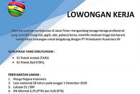 Dapatkan info lowongan baru untuk pencarian ini. Perkebunan Nusantara Xii Buka Lowongan Kerja Untuk Lulusan Arsitek Dan Sipil Ini Syaratnya Skanaa