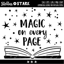 Magic On Every Page Whimsical Svg Book Svg Back To School Etsy In 2020 Open Book Drawing Open Book Svg