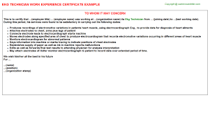 Ekg Technician Career Templates Examples