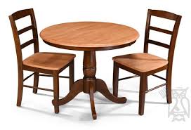 Solid Parawood Wood 36 Round Table Chair Set In Cinnamon Espresso Finish Furniture Dining Chairs Table And Chairs