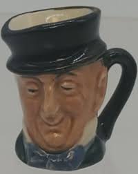 Royal Doulton Mr. Micawber 1 1/4" Miniature Toby Mug Jug