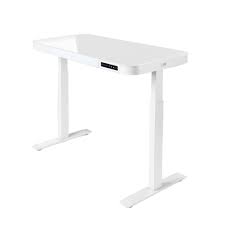 47 Airlift Tempered Glass Electric Standing Desktop Dual 2 4a Usb Charging Port Height Adjustable White Seville Classics Sit Stand Desk Adjustable Adjustable Desk Adjustable Height Standing Desk