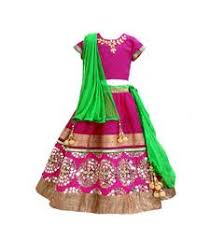 Magenta Embroidered Brocade Stitched Lehenga