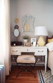 Vanity As Bedside Table Extra Storage Doubling As A Bedside Table Bedroom Decor For Small Rooms Small Vanity Table Bedroom Retreat