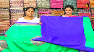 Peacock green granite is a deep green with gold flecks and is available in polished slabs. Peacock Green Color Designer Saree With Contrast Blouse New Arrivals Vanitha Tv Youtube