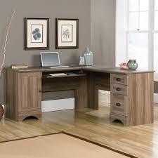 You may need to rock or jostle the drawer to help free the wheels from the track. Sauder Harbor View 066417582 Cottage Double Pedestal Corner Computer Desk Sam Levitz Furniture L Shape Desks