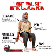 Set senaman untuk bakar lemak dengan cepat dan mudah. Buat Wall Sit 1 Minit Untuk Kecilkan Paha Blog Sihatimerahjambu
