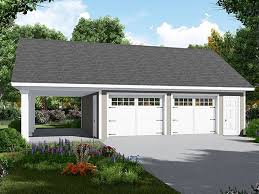 001g 0007 Two Car Garage Plan Features Carport And Storage Closet Garage Plans Detached Garage Plan Garage Door Design