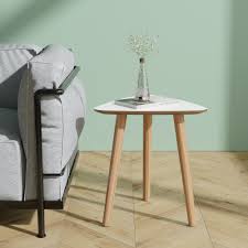 Despite what you might think, attaching legs to a table is simple. Jaxpety Triangle Side Table Coffee Table Wooden End Table For Small Space Magazines Books And Plants With Solid Wood Legs White Walmart Com Walmart Com