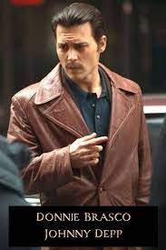 Donnie Brasco Johnny Depp Brown Replica Leather Jacket Johnny Depp Donnie Brasco Johnny