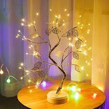 Led Night Light Mini Christmas Tree Copper Wire Garland Lamp For Home Kids Bedroom Decor Fairy Lights L In 2021 Decorating With Christmas Lights Fairy Lights Tree Lamp