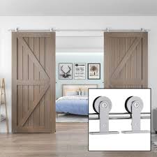 And depending on how much available space. Winsoon 4 18ft Sliding Barn Door Hardware Stainless Track Kit For Double Doors