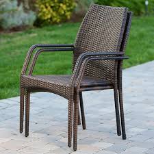 Christopher Knight Home Outdoor Wicker Stacking Chairs Set Of 2 Perfect For Patio In Multibrown Patio Dining Chairs Outdoor Wicker Chairs Outdoor Dining Chairs