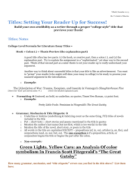 When & how to write a thesis. Titles Doc