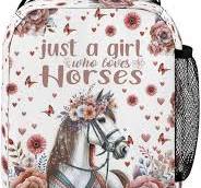 Amazon.com | Horse Backpack with Lunch Bag & Pencil Case for ...