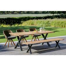 Picknickbänke.de bietet gartentische mit mindestens 40 mm holzstärke an. Niehoff Gartenmobel Set Mit Stuhl Nizza Bank Und Tisch Solid