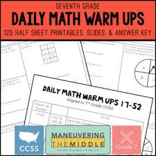 7th Grade Math Warm Ups Ccss Aligned Math Bell Ringers 7th Grade Math Middle School Math Resources Daily Math