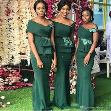 Lime green and purple bouquets. 2020 Elegant Emerald Green Mermaid Bridesmaid Dresses Elegant Off The Shoulder Applique Maid Of Honor Dress African Wedding Party For Women From Wheretoget 76 07 Dhgate Com