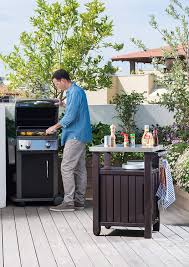 Outdoor Prep Station Serving Bbq Grilling Patio Deck Cabinet Backyard Table Grillstation Entertainment Storage Bbq Table Outdoor Kitchen Bars