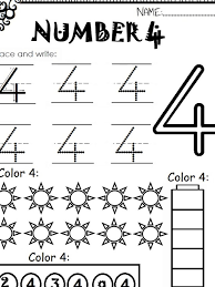 Number 4 Worksheet For Kids Preschool Number Worksheets Worksheets For Kids Fun Worksheets For Kids