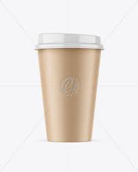 Download Kraft Coffee Cup Mockup In Cup Bowl Mockups On Yellow Images Object Mockups PSD Mockup Templates