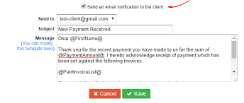 Body of the email 4. Payment Notification Emails Payments Quickfile